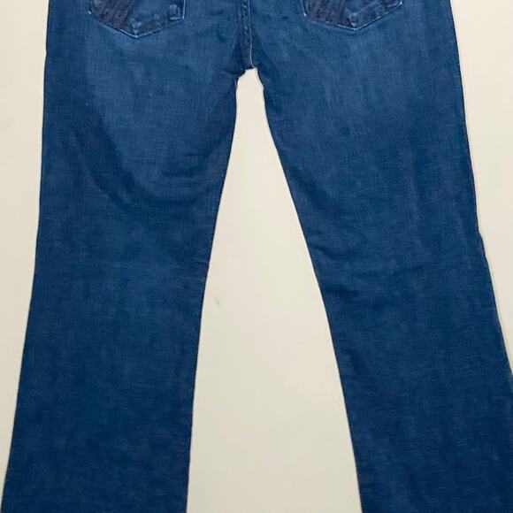 7FAMK 7 For All Mankind DOJO Jeans Womens 25 S Dark Wash Flared Wide Trouser Leg - Picture 4 of 16